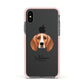 Foxhound Personalised Apple iPhone Xs Impact Case Pink Edge on Black Phone