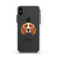 Foxhound Personalised Apple iPhone Xs Impact Case White Edge on Black Phone