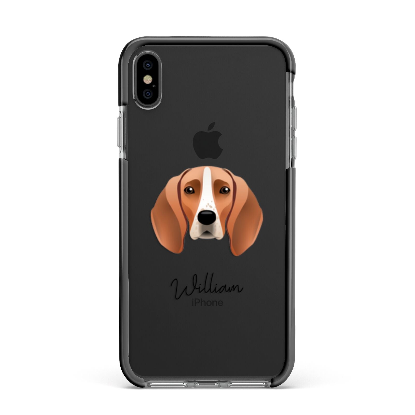 Foxhound Personalised Apple iPhone Xs Max Impact Case Black Edge on Black Phone