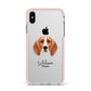 Foxhound Personalised Apple iPhone Xs Max Impact Case Pink Edge on Silver Phone