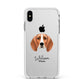 Foxhound Personalised Apple iPhone Xs Max Impact Case White Edge on Silver Phone