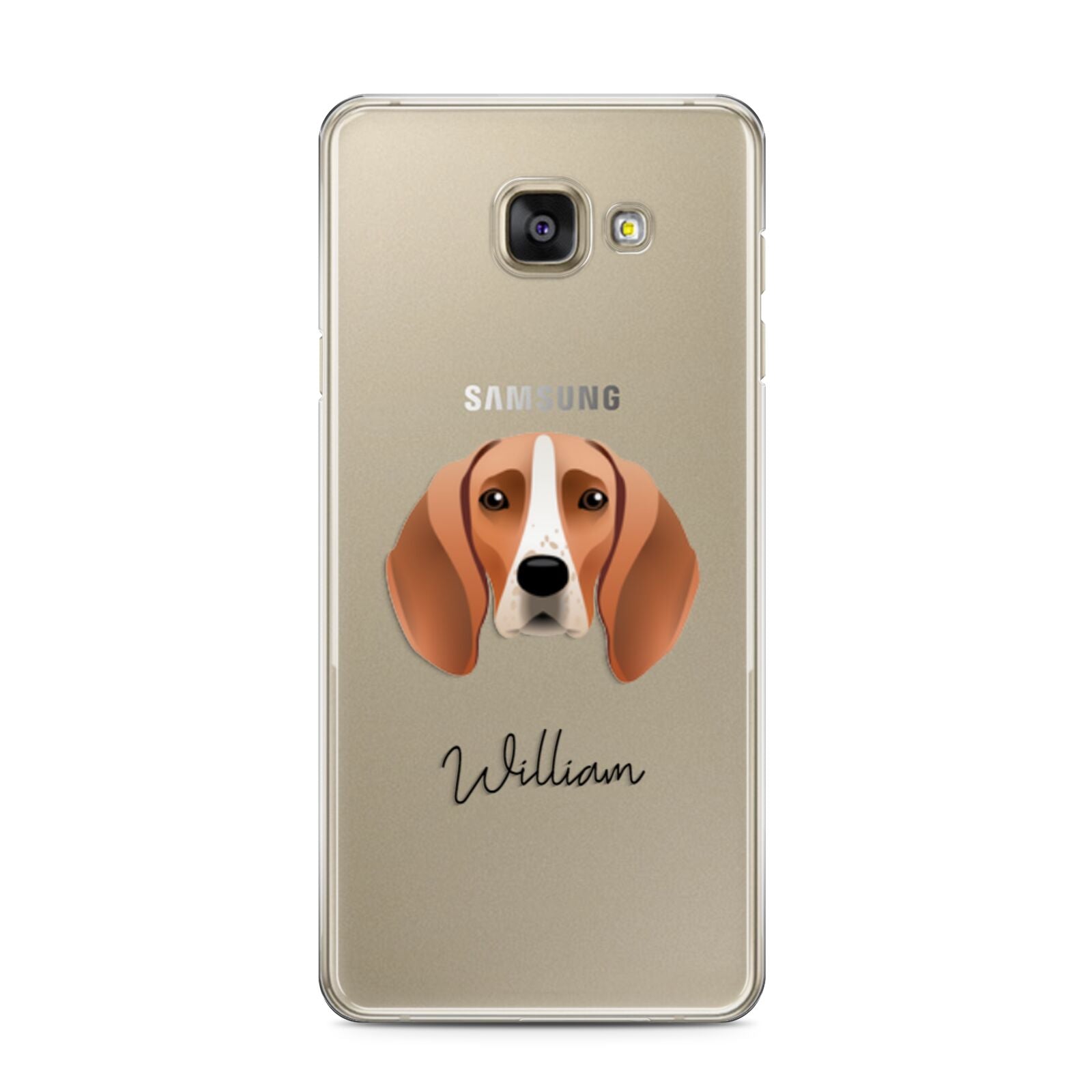 Foxhound Personalised Samsung Galaxy A3 2016 Case on gold phone