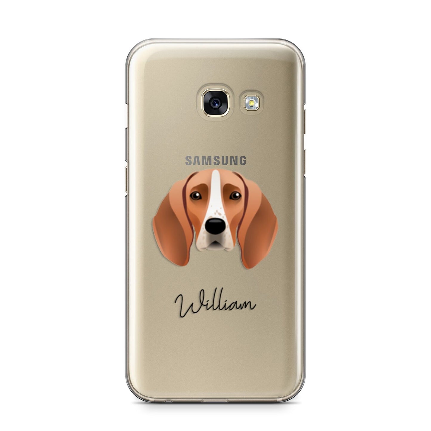 Foxhound Personalised Samsung Galaxy A3 2017 Case on gold phone