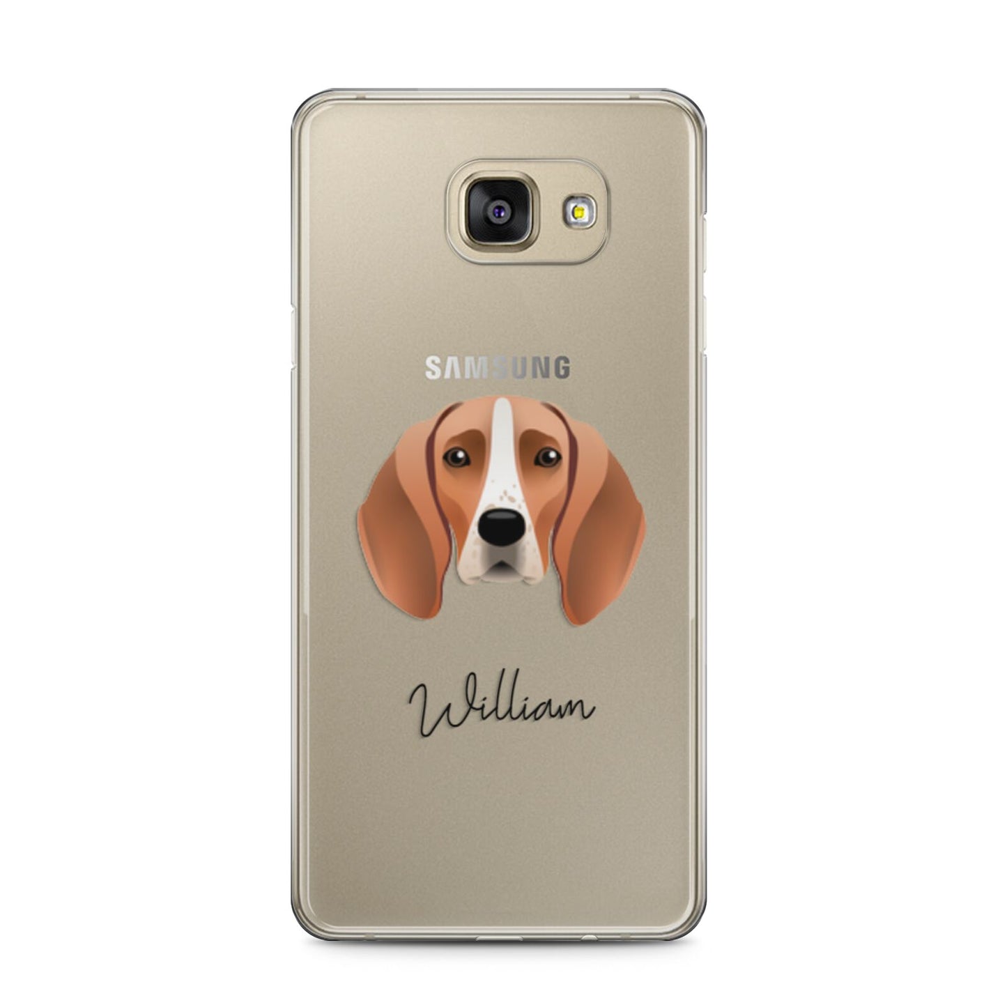 Foxhound Personalised Samsung Galaxy A5 2016 Case on gold phone