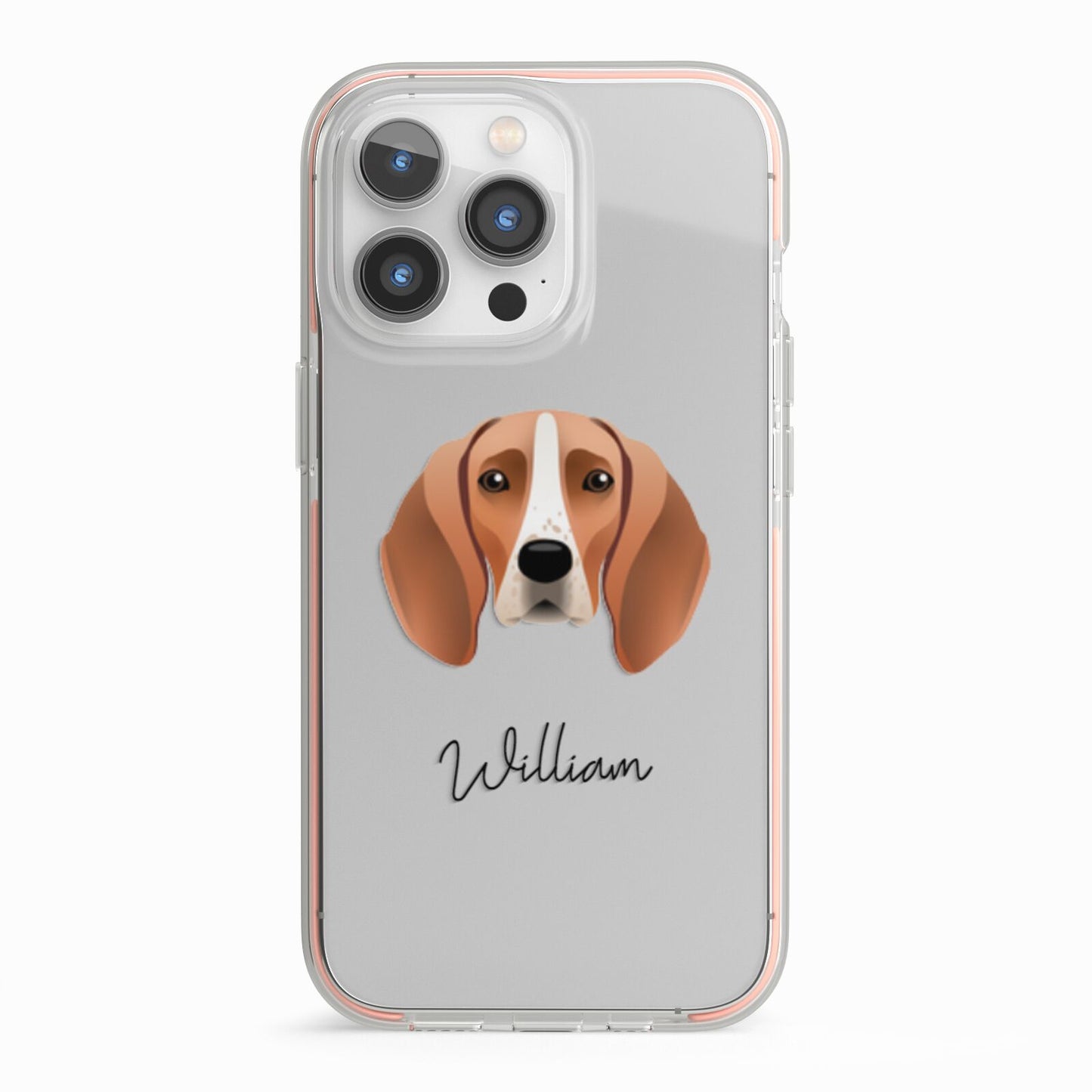 Foxhound Personalised iPhone 13 Pro TPU Impact Case with Pink Edges