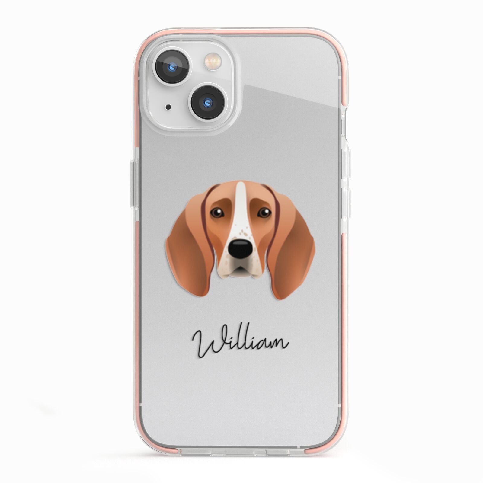 Foxhound Personalised iPhone 13 TPU Impact Case with Pink Edges