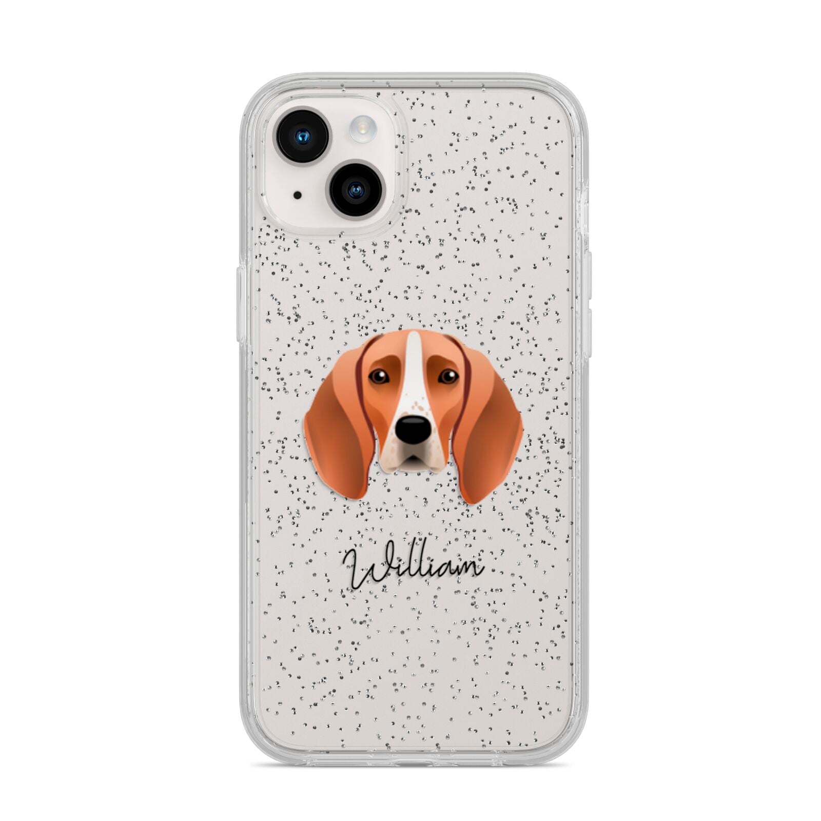 Foxhound Personalised iPhone 14 Plus Glitter Tough Case Starlight