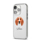 Foxhound Personalised iPhone 14 Pro Clear Tough Case Silver Angled Image