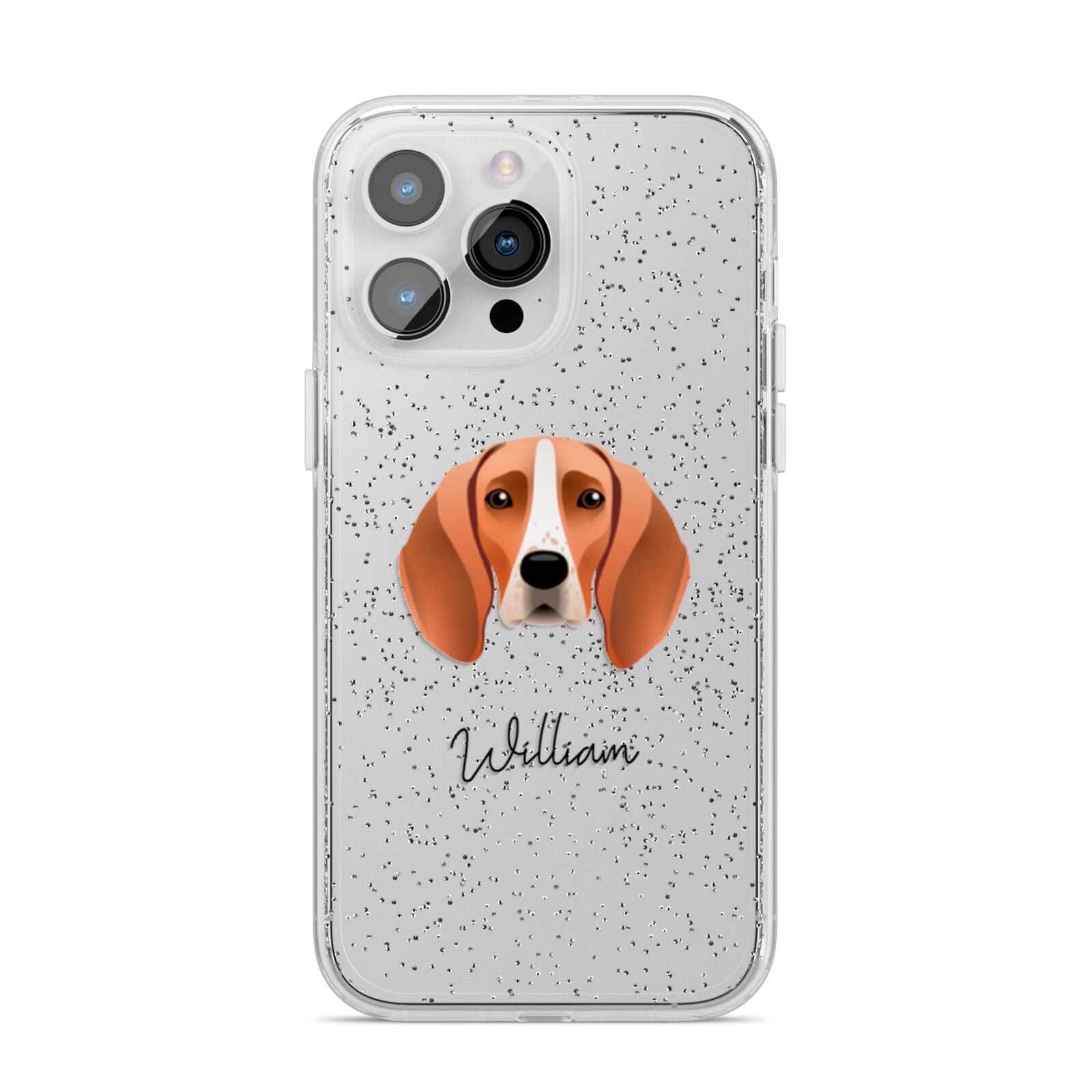 Foxhound Personalised iPhone 14 Pro Max Glitter Tough Case Silver