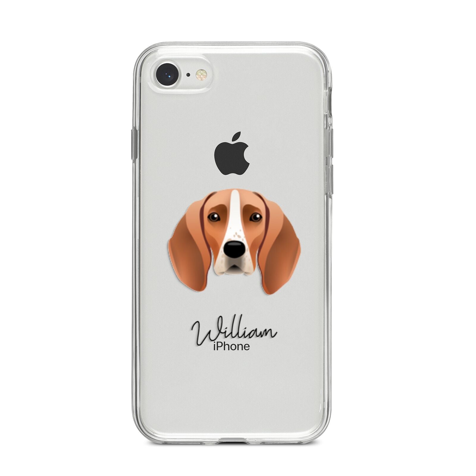 Foxhound Personalised iPhone 8 Bumper Case on Silver iPhone