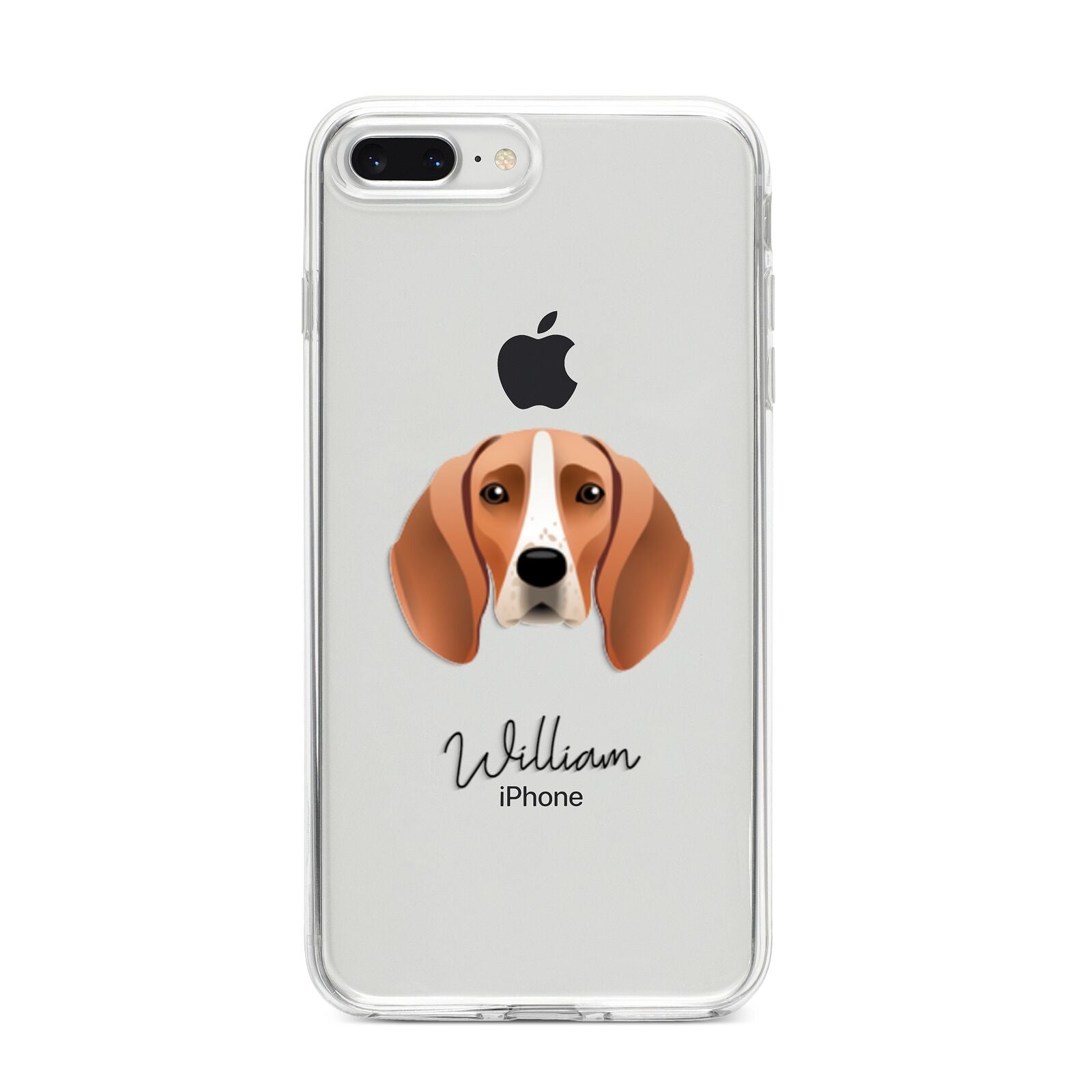 Foxhound Personalised iPhone 8 Plus Bumper Case on Silver iPhone
