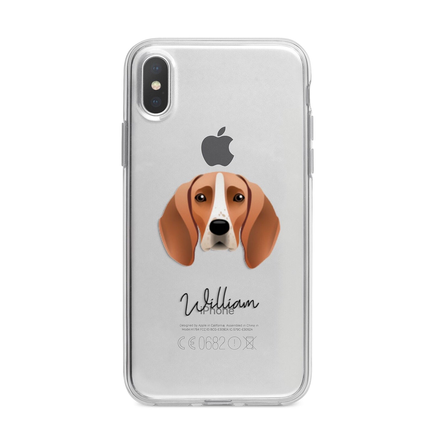Foxhound Personalised iPhone X Bumper Case on Silver iPhone Alternative Image 1