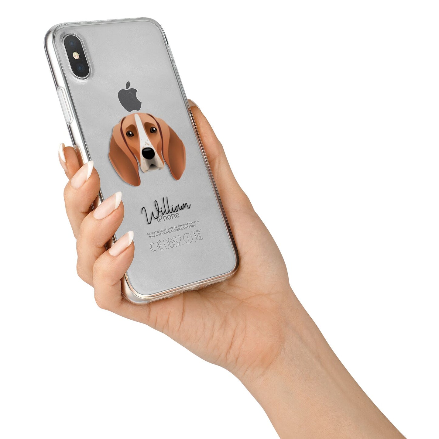 Foxhound Personalised iPhone X Bumper Case on Silver iPhone Alternative Image 2