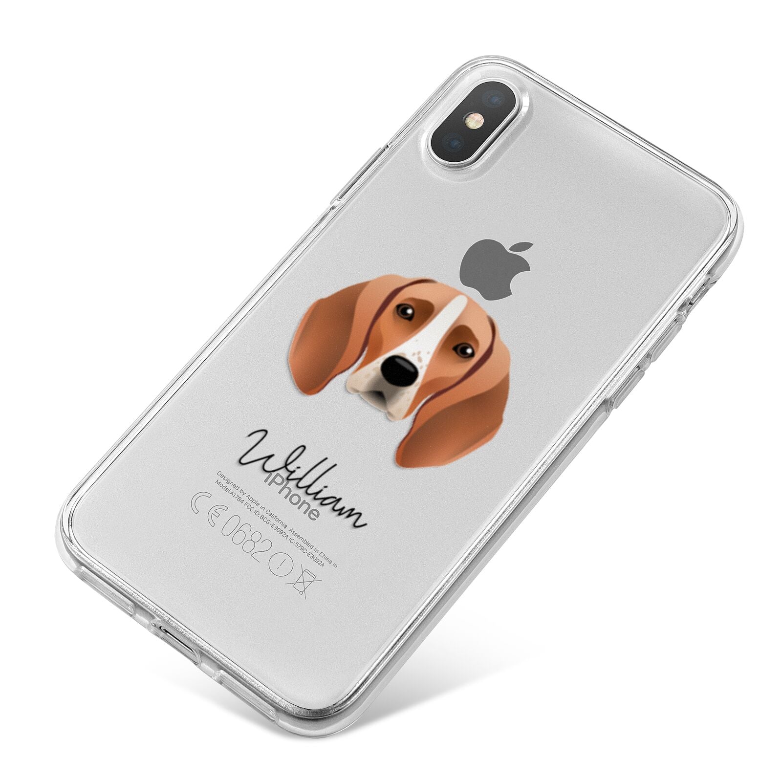 Foxhound Personalised iPhone X Bumper Case on Silver iPhone