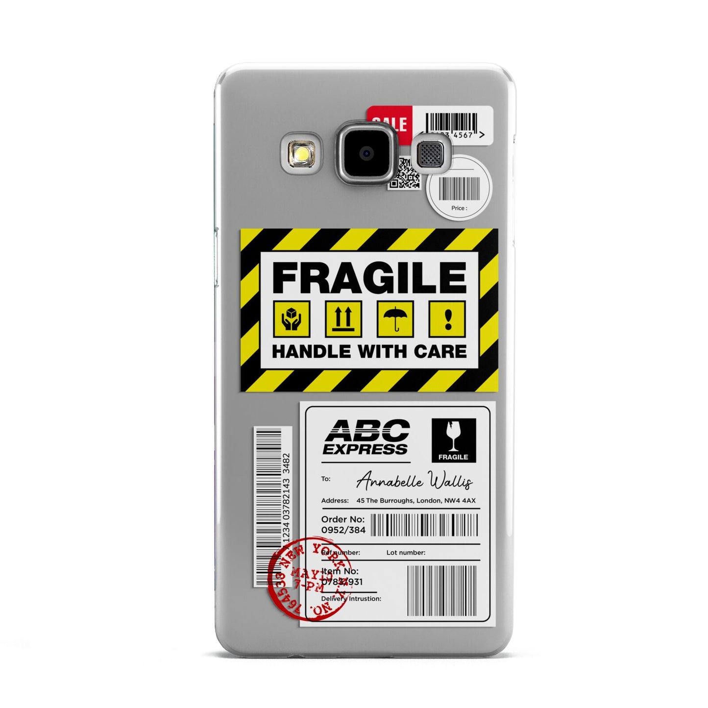 Fragile Courier Labels with Name Samsung Galaxy A5 Case