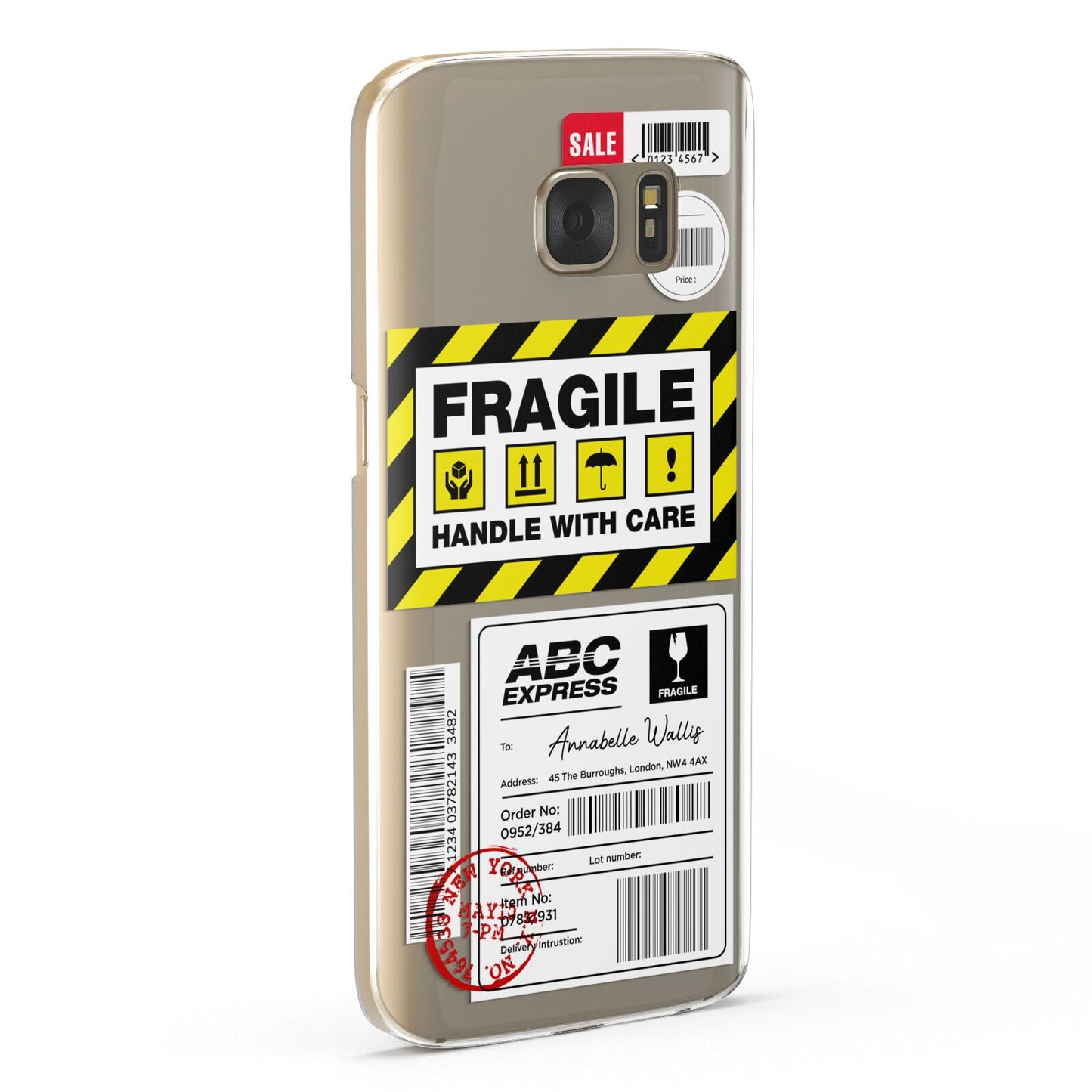 Fragile Courier Labels with Name Samsung Galaxy Case Fourty Five Degrees