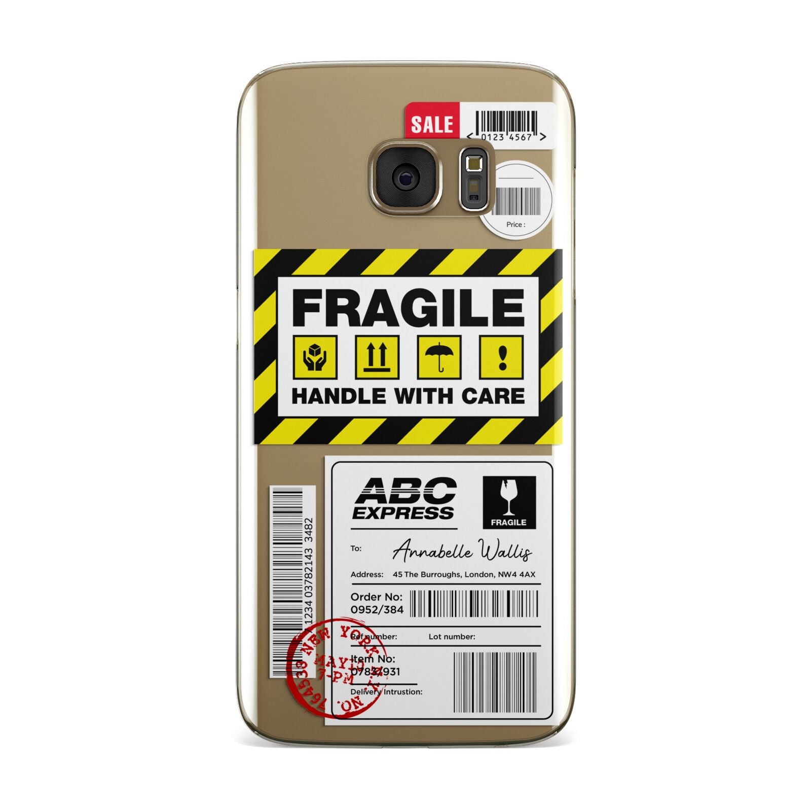 Fragile Courier Labels with Name Samsung Galaxy Case