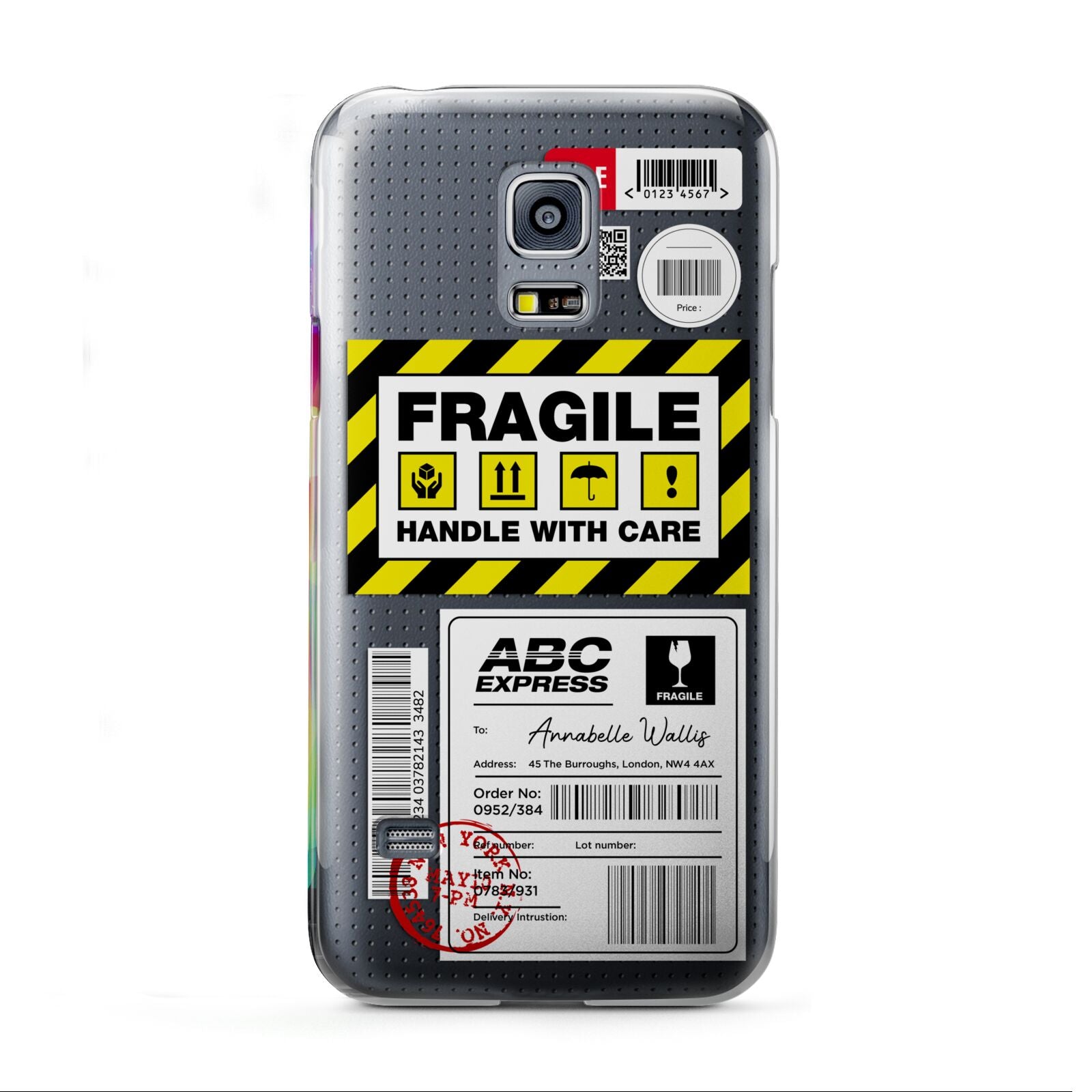 Fragile Courier Labels with Name Samsung Galaxy S5 Mini Case