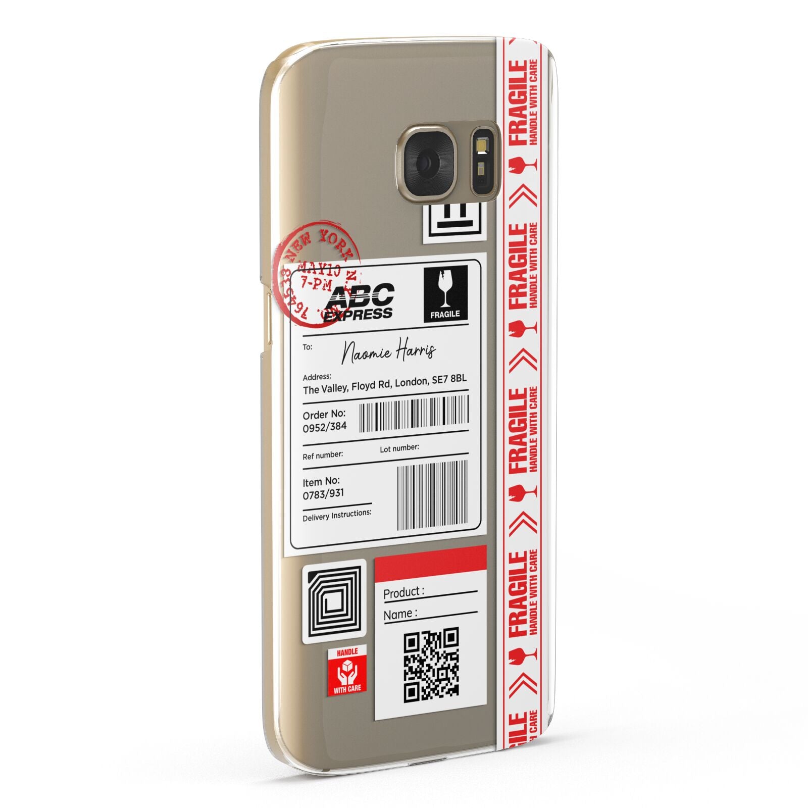 Fragile Delivery Labels with Name Samsung Galaxy Case Fourty Five Degrees