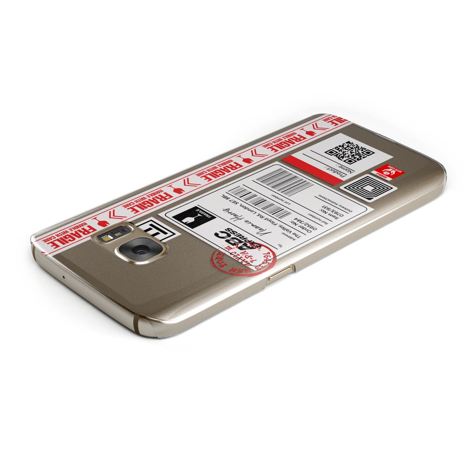 Fragile Delivery Labels with Name Samsung Galaxy Case Top Cutout