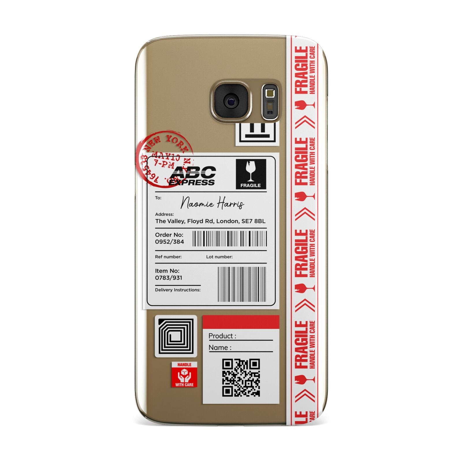 Fragile Delivery Labels with Name Samsung Galaxy Case