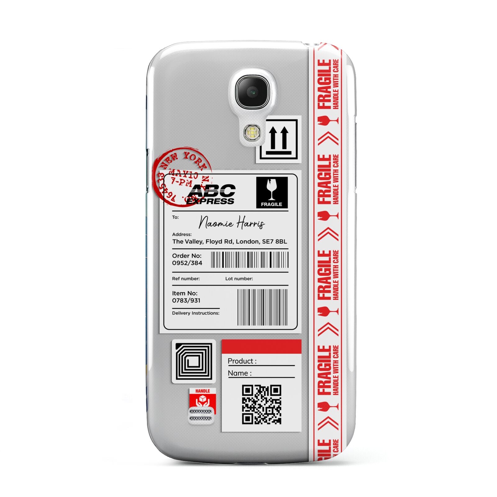 Fragile Delivery Labels with Name Samsung Galaxy S4 Mini Case