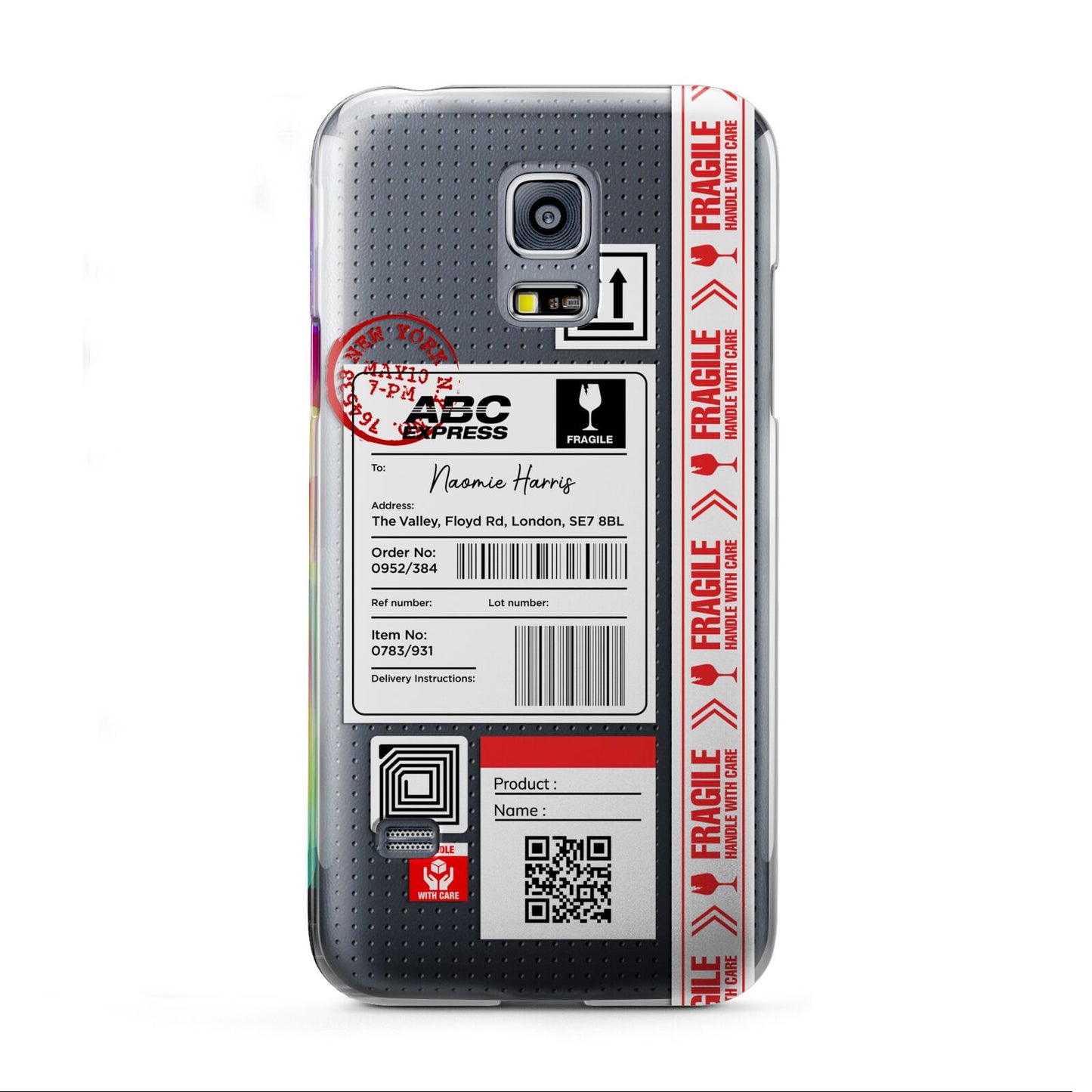 Fragile Delivery Labels with Name Samsung Galaxy S5 Mini Case