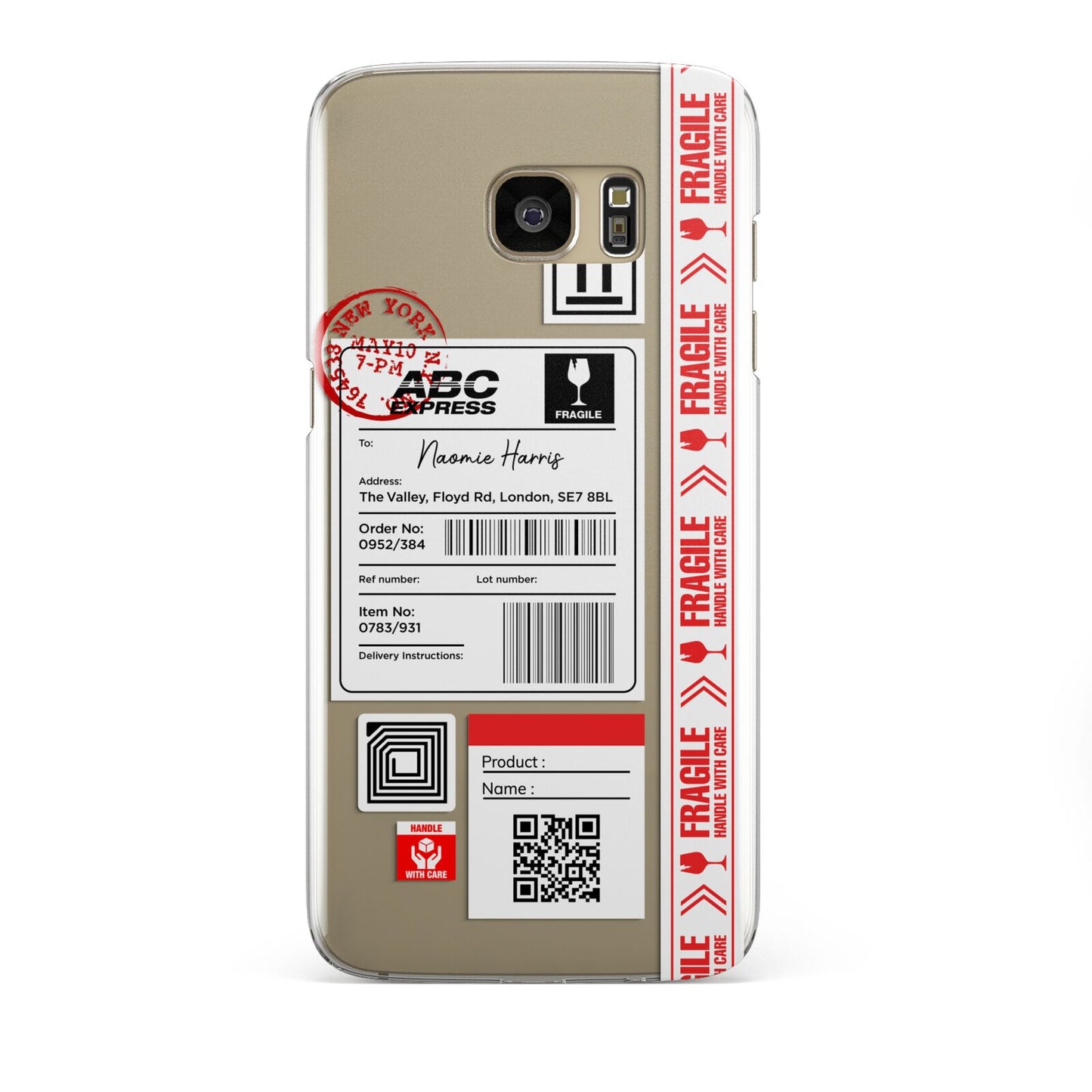 Fragile Delivery Labels with Name Samsung Galaxy S7 Edge Case