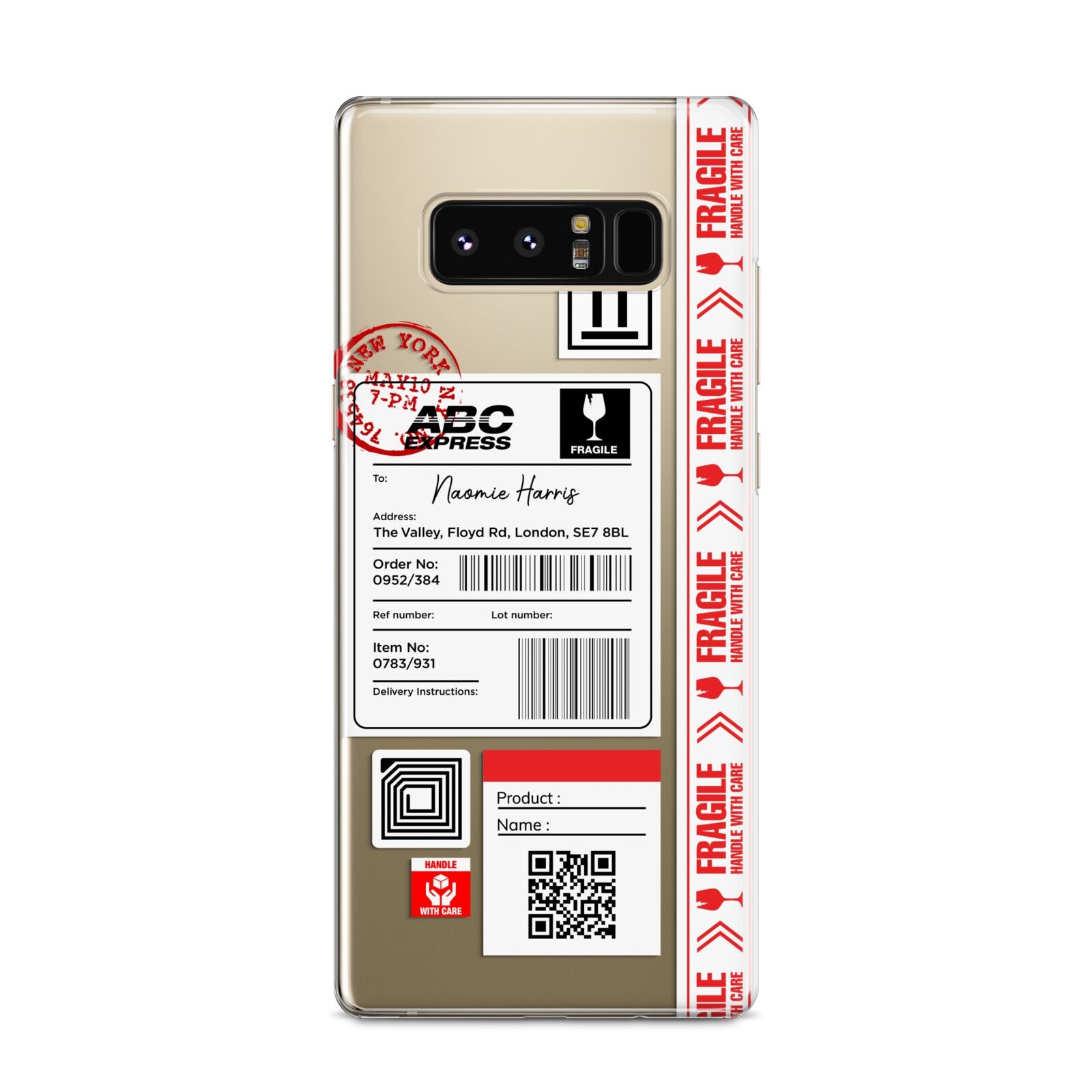 Fragile Delivery Labels with Name Samsung Galaxy S8 Case