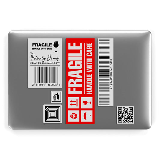 Fragile Parcel Labels with Name Apple MacBook Case