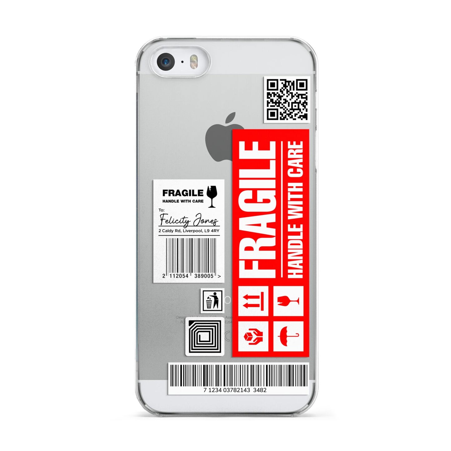 Fragile Parcel Labels with Name Apple iPhone 5 Case