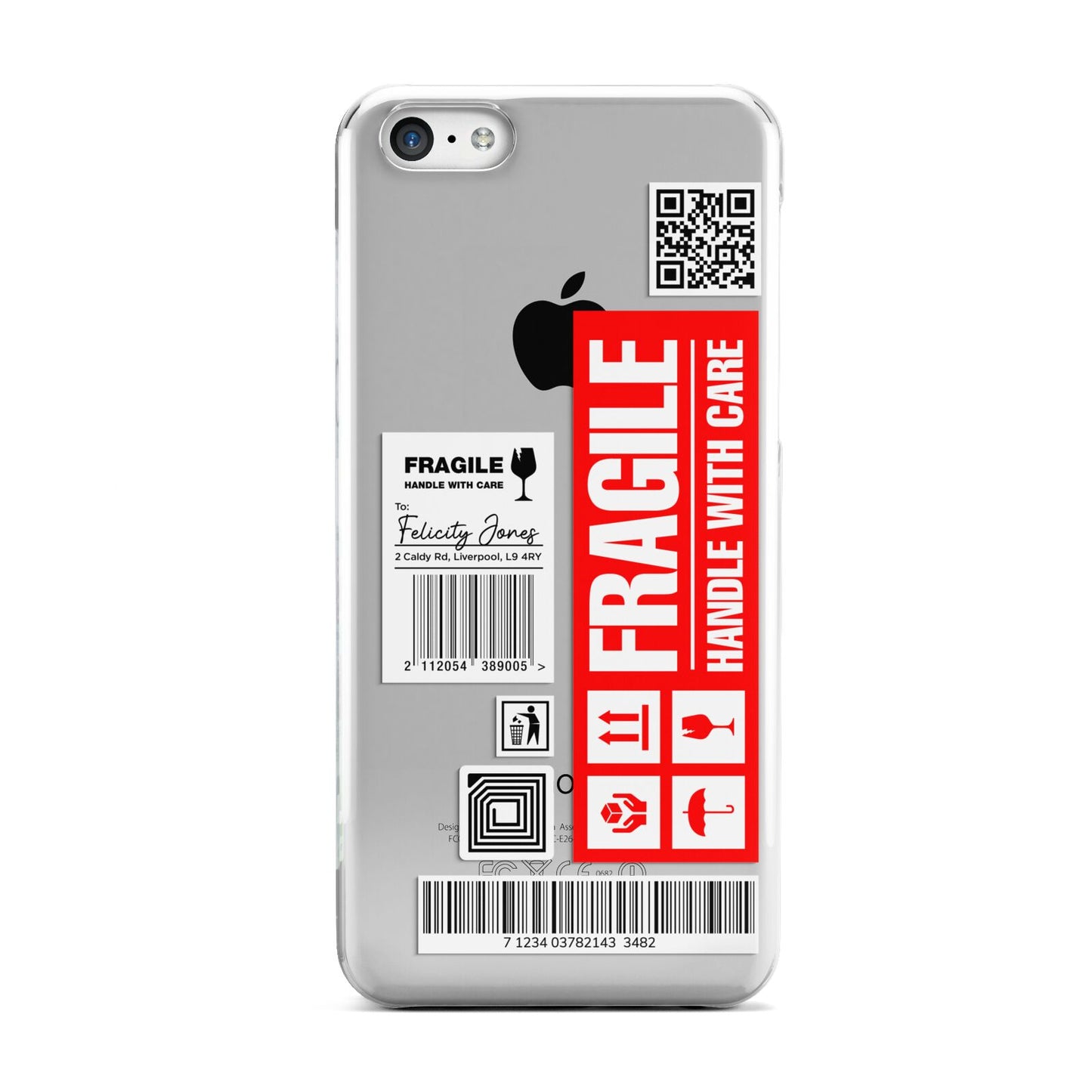 Fragile Parcel Labels with Name Apple iPhone 5c Case