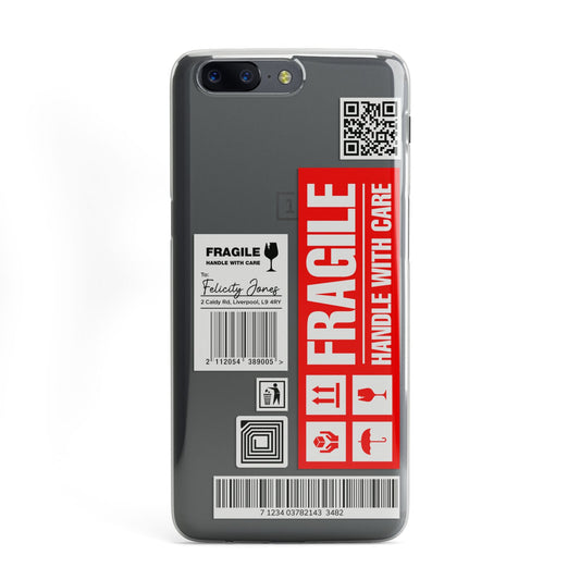 Fragile Parcel Labels with Name OnePlus Case