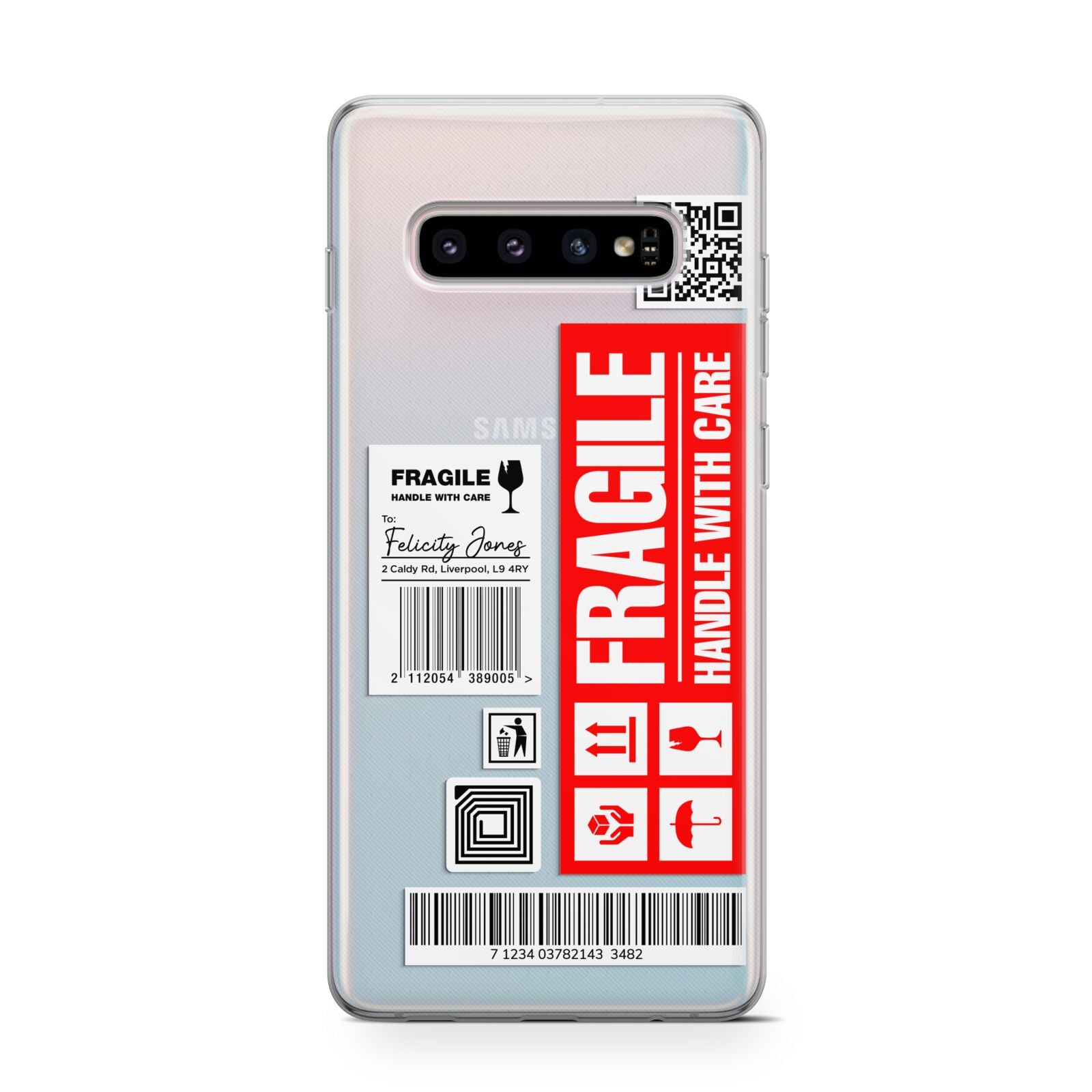 Fragile Parcel Labels with Name Protective Samsung Galaxy Case