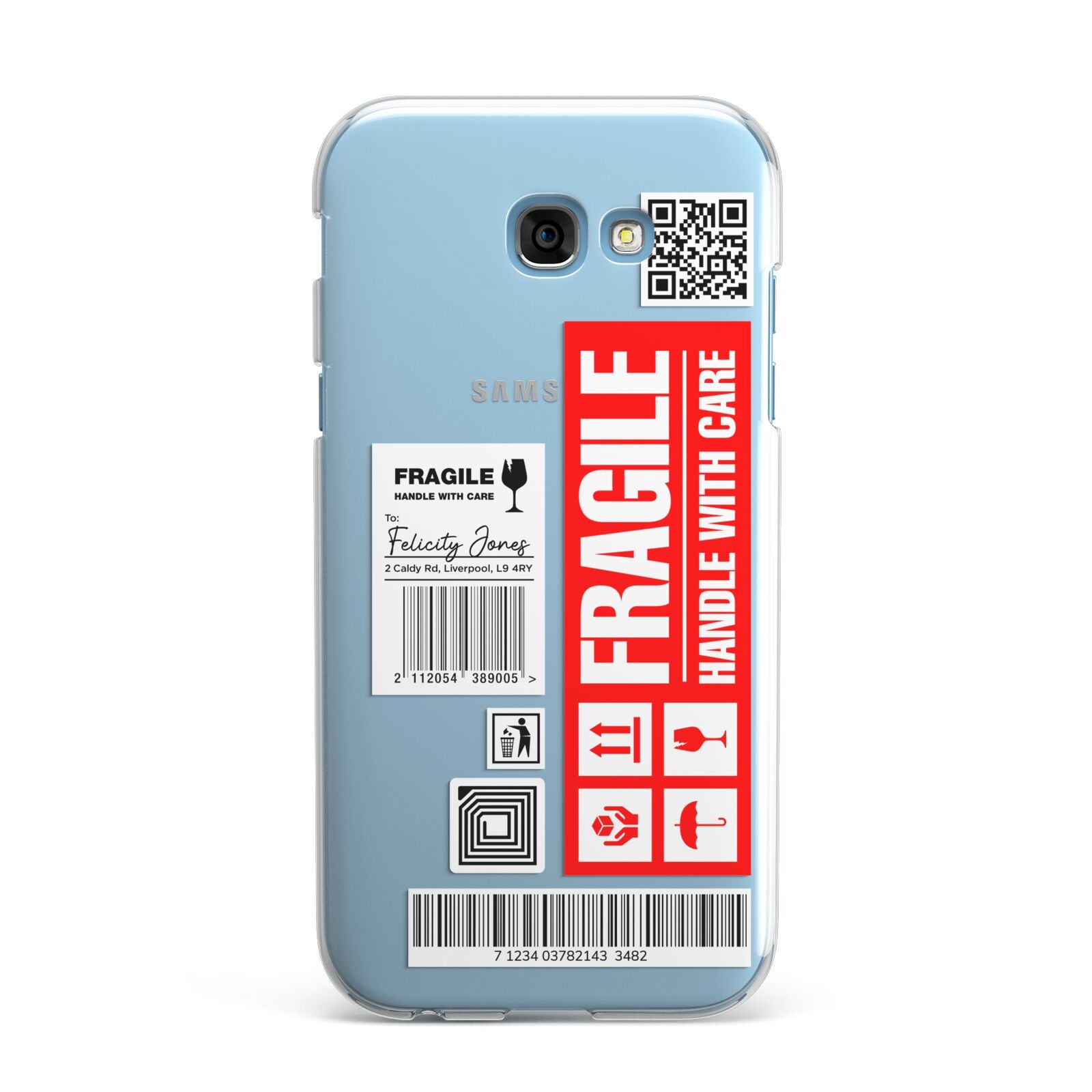 Fragile Parcel Labels with Name Samsung Galaxy A7 2017 Case