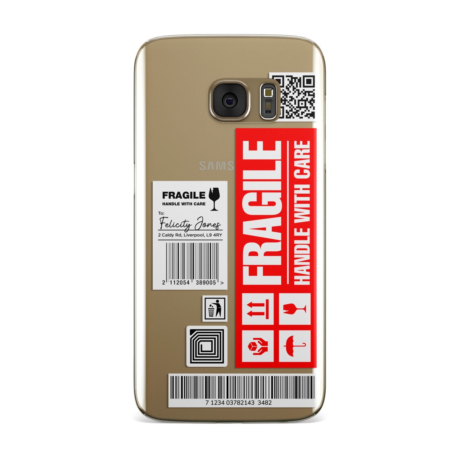 Fragile Parcel Labels with Name Samsung Galaxy Case