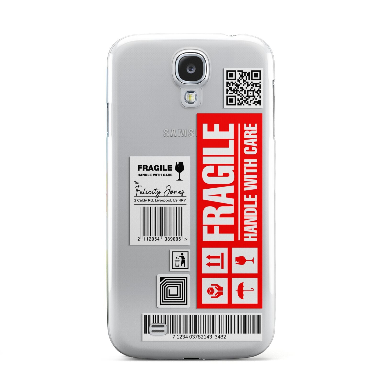 Fragile Parcel Labels with Name Samsung Galaxy S4 Case