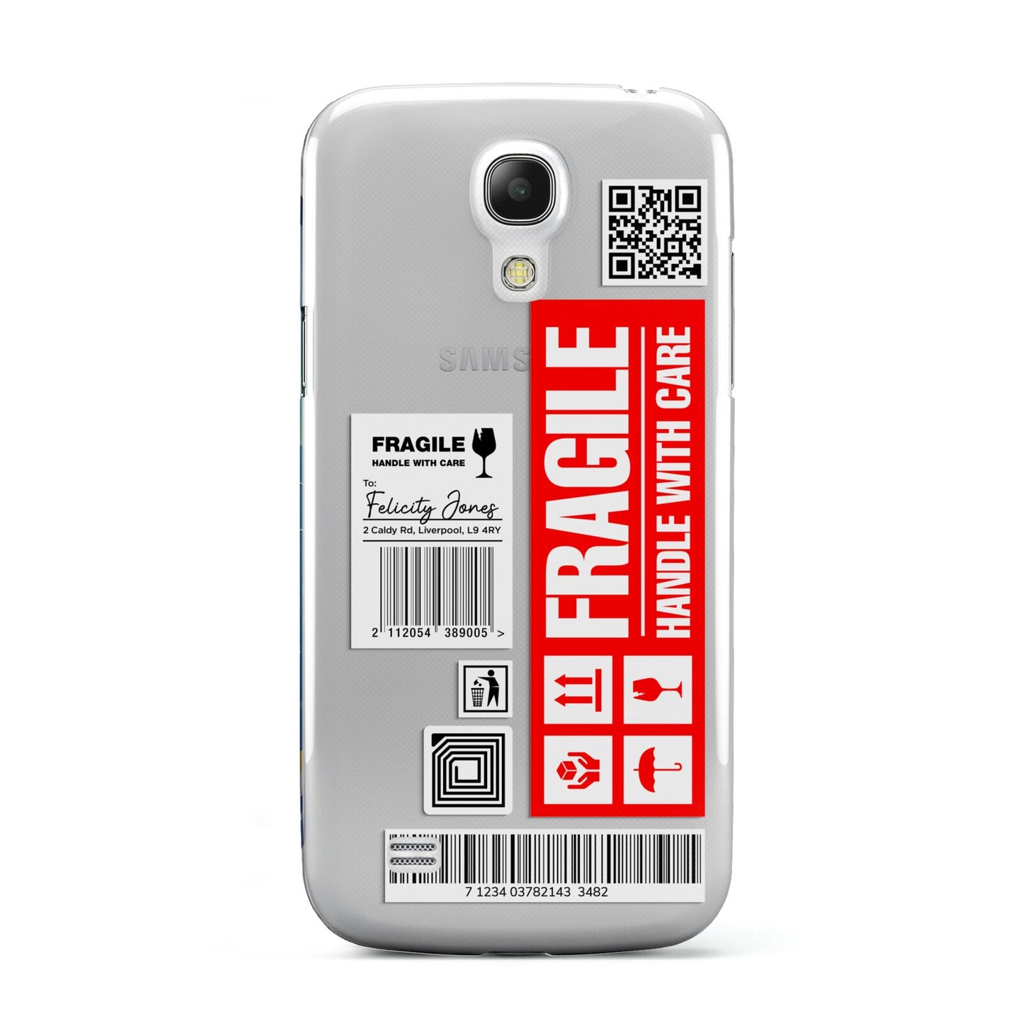 Fragile Parcel Labels with Name Samsung Galaxy S4 Mini Case