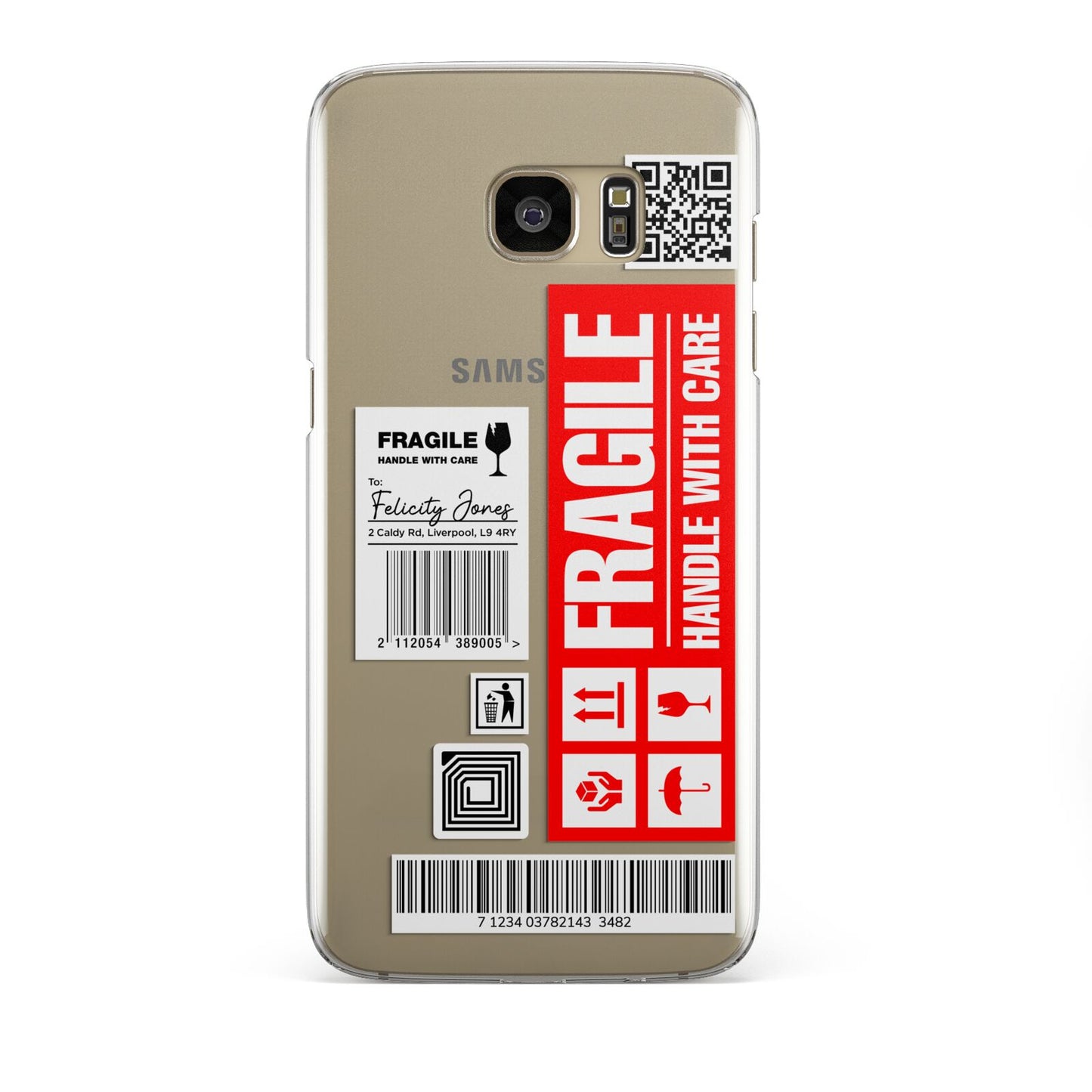 Fragile Parcel Labels with Name Samsung Galaxy S7 Edge Case