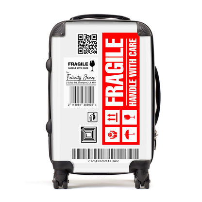 Fragile Parcel Labels with Name Suitcase