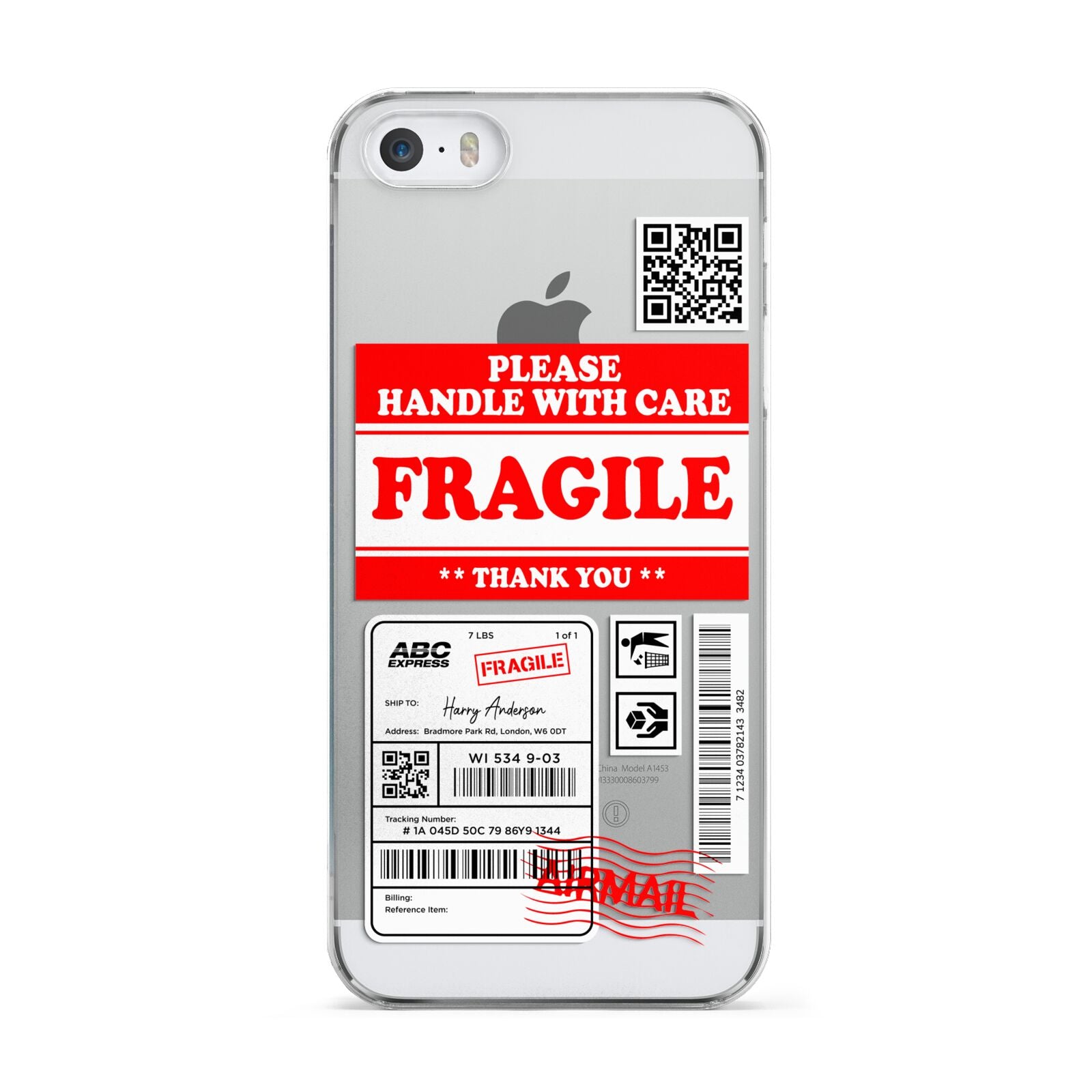 Fragile Parcel Stickers with Name Apple iPhone 5 Case