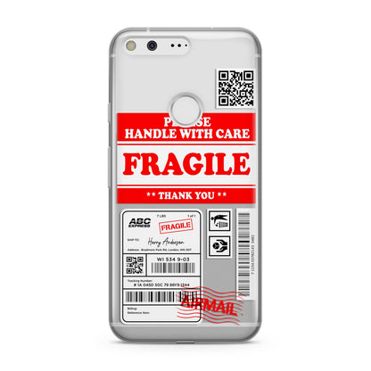 Fragile Parcel Stickers with Name Google Pixel Case