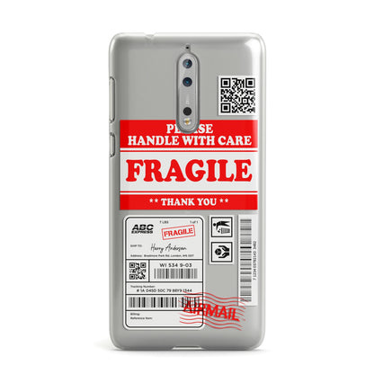 Fragile Parcel Stickers with Name Nokia Case