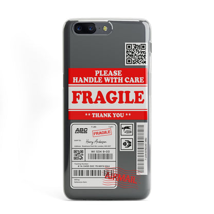 Fragile Parcel Stickers with Name OnePlus Case