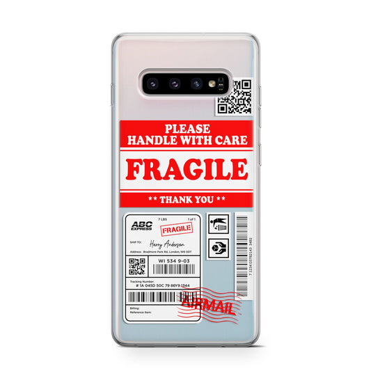 Fragile Parcel Stickers with Name Protective Samsung Galaxy Case