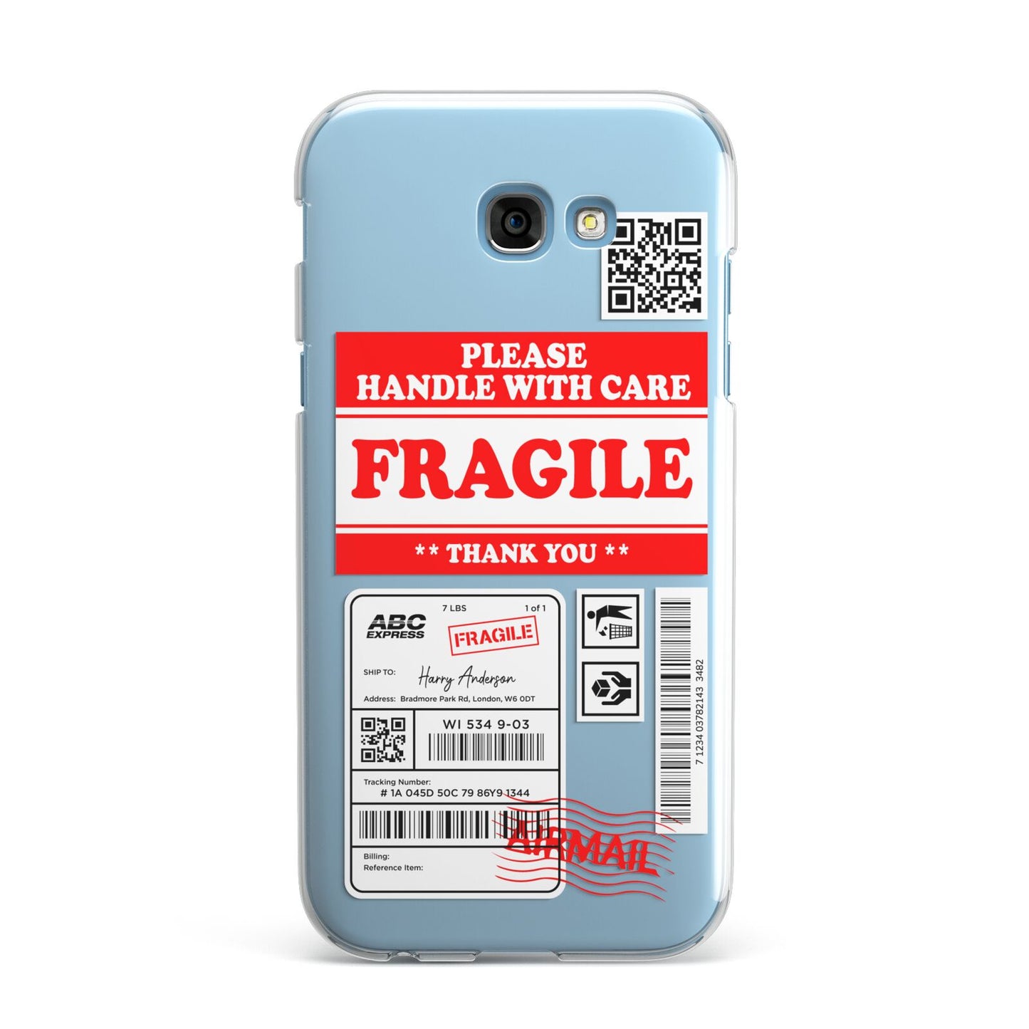 Fragile Parcel Stickers with Name Samsung Galaxy A7 2017 Case