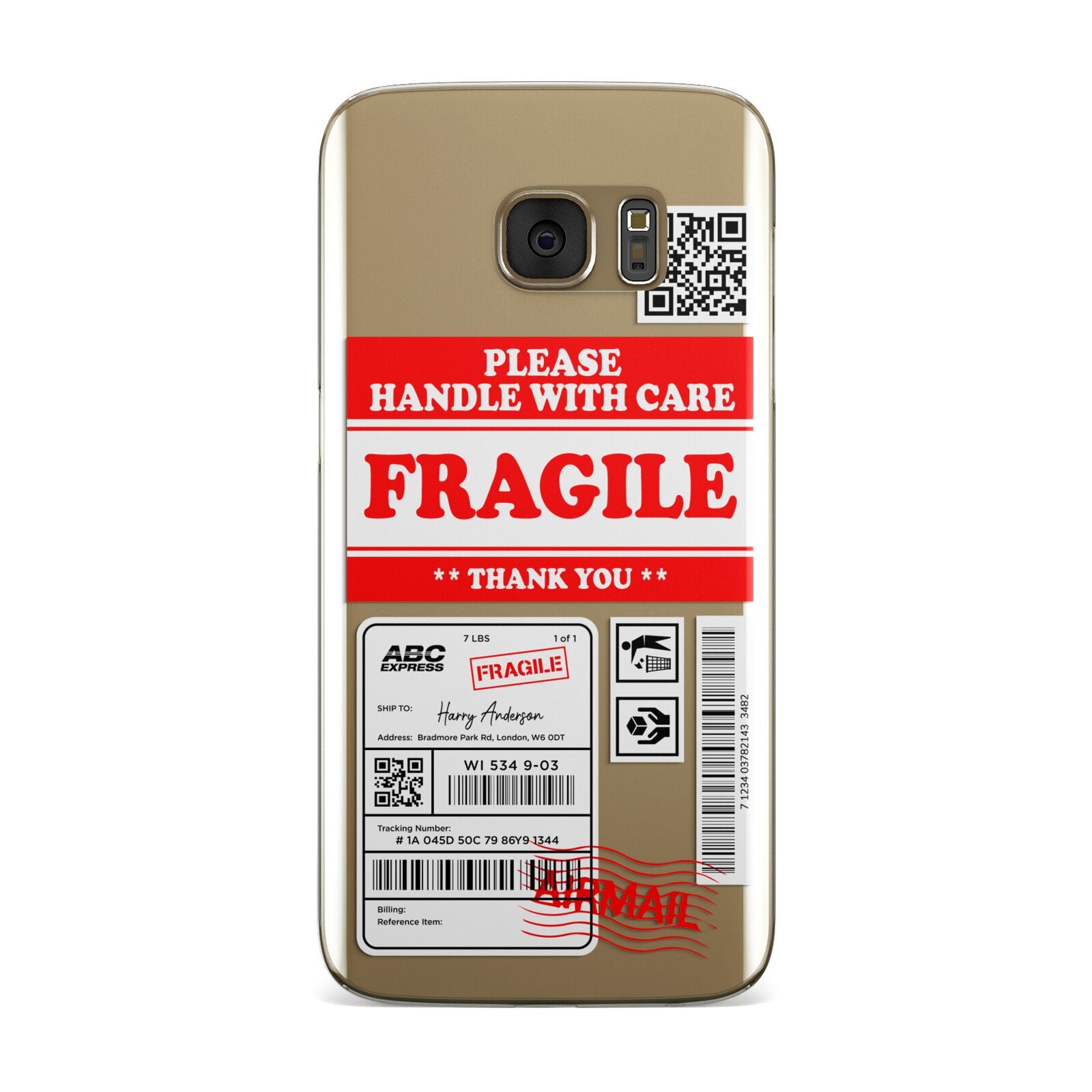 Fragile Parcel Stickers with Name Samsung Galaxy Case