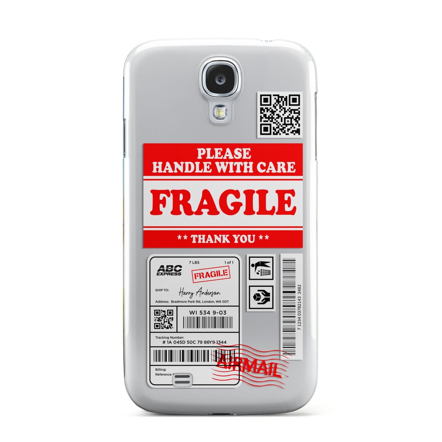 Fragile Parcel Stickers with Name Samsung Galaxy S4 Case