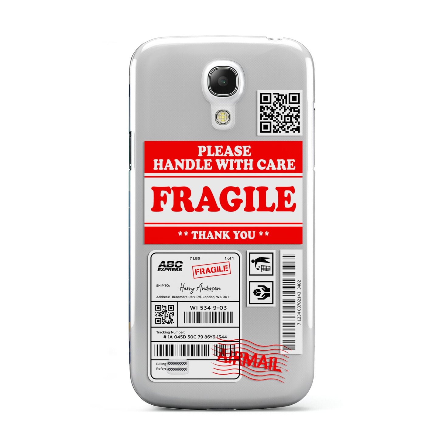 Fragile Parcel Stickers with Name Samsung Galaxy S4 Mini Case