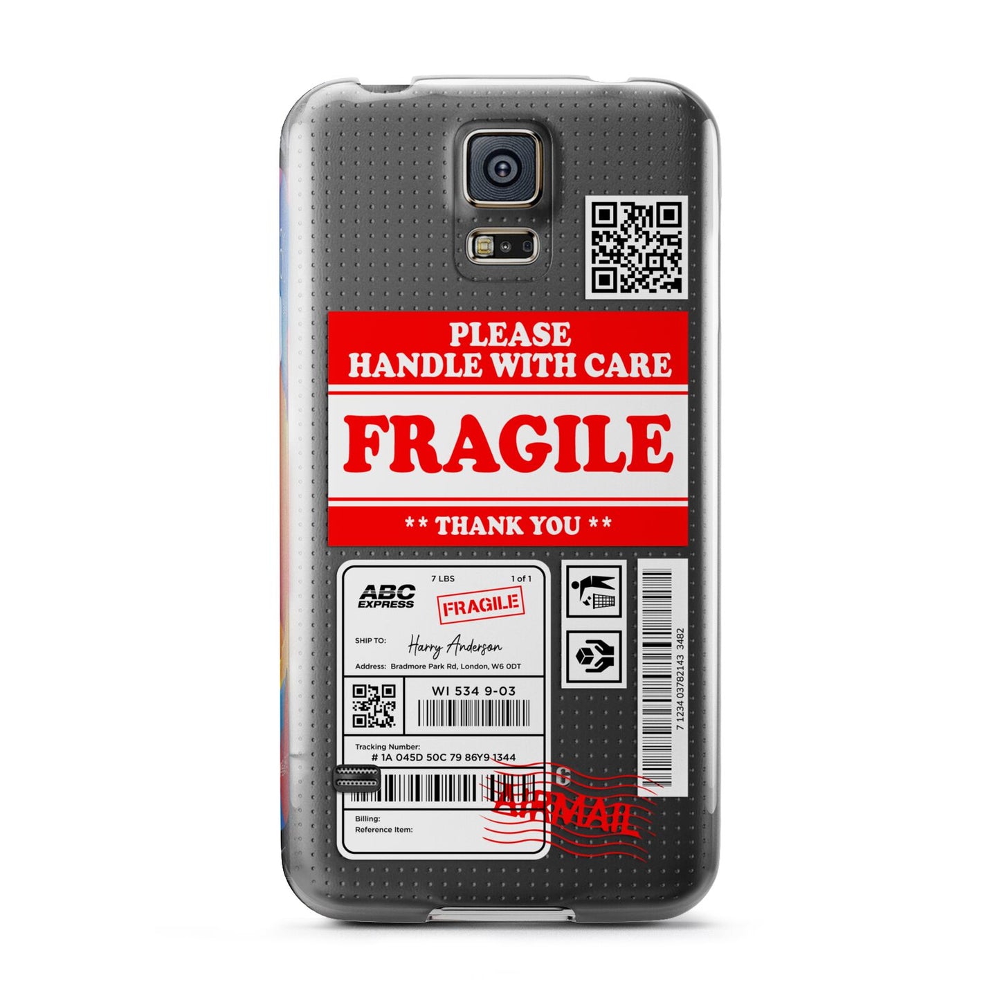 Fragile Parcel Stickers with Name Samsung Galaxy S5 Case